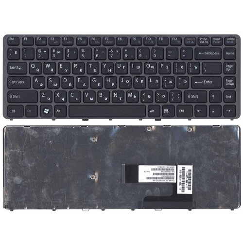 Клавиатура для ноутбука Sony Vaio VGN-NW черная, с рамкой клавиатура keyboard 149036311 для ноутбука sony vaio e11 sve11 sve111 series черная с черной рамкой