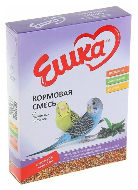 Корм «Ешка» для волнистых попугаев, с морской капустой, 500 г 1273781