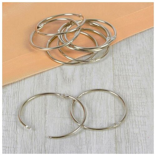 фото Кольцо для штор металл d63/68мм (наб 10шт цена за наб) серебряный ау 1529681 арт узор