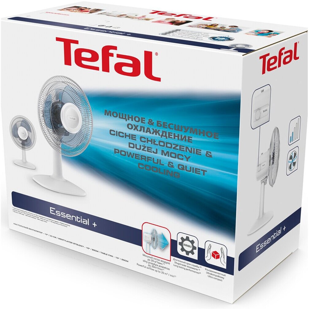 Вентилятор настольный TEFAL VF2310F0, белый и голубой [4100000622] - фото №15