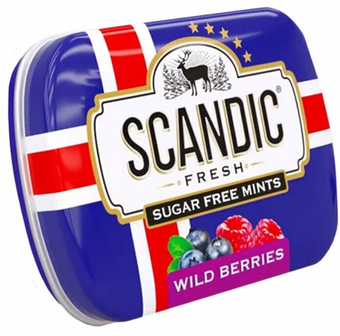 Драже освежающие Scandic со вкусом Лесные ягоды без сахара 3 шт по 14 г , освежающие пастилки - фотография № 3