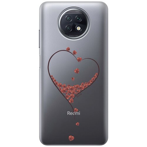 Ультратонкий силиконовый чехол-накладка Transparent для Xiaomi Redmi Note 9T с 3D принтом Little hearts ультратонкий силиконовый чехол накладка transparent для xiaomi redmi note 9t с 3d принтом grand bull