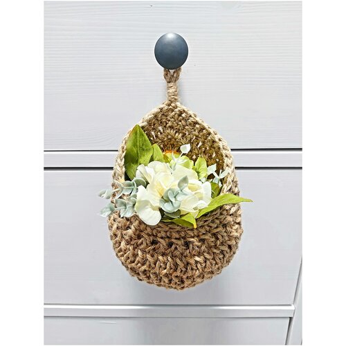 Корзинка из джута подвесная 