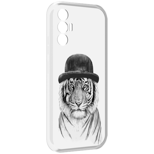Чехол MyPads тигр британец для Tecno Pova 3 задняя-панель-накладка-бампер