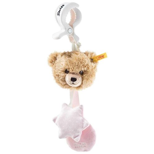 фото Мягкая игрушка steiff sleep well bear pram toy (штайф подвесная погремушка спокойной ночи медвежонок розовая 20 см)