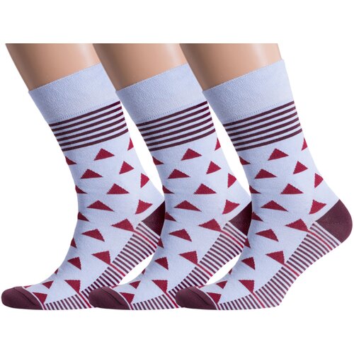 Носки MoscowSocksClub, 3 пары, размер 25 (38-40), голубой носки rusocks 3 пары размер 25 38 40 голубой