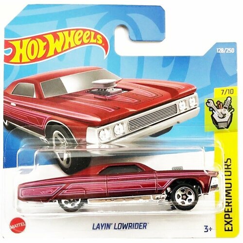 Машинка Hot Wheels коллекционная (оригинал) LAYIN' LOWRIDER красный/ розовый