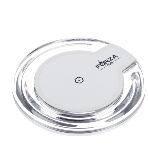 Белое беспроводное зарядное устройство FORZA, D 10см, micro-USB