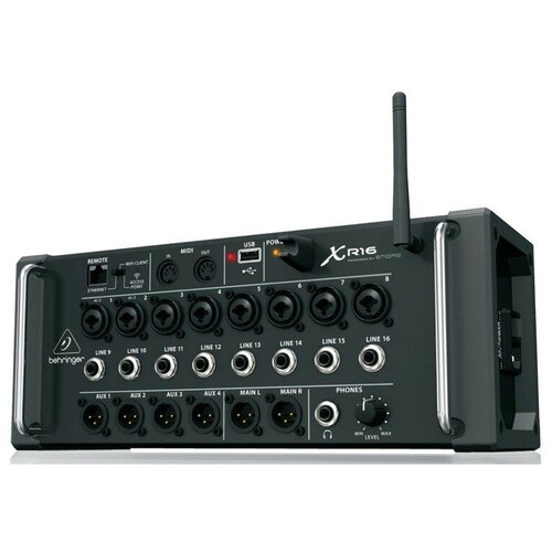 midas mr12 цифровой микшер 4 мик midas xlr 8 лин jack main l r xlr aux 1 2jack 16 кан 4fx 6bus ethernet wifi usb стерео зап вых дин диап 120дб Behringer Xr16 - Микшер цифровой