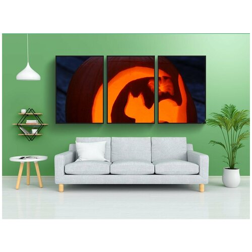 фото Набор модулных постеров для интерьера "тыква, хэллоуин, падение" 60x90 см. в тубусе, без рамки lotsprints