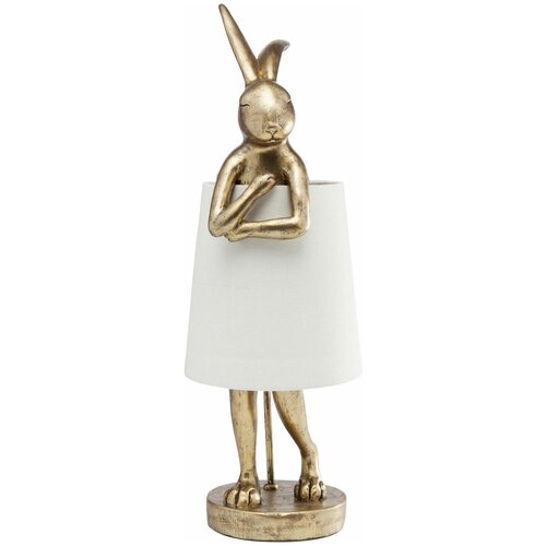 фото Kare лампа настольная rabbit, коллекция "кролик" 23*68*23, полирезин, сталь, лен, золотой