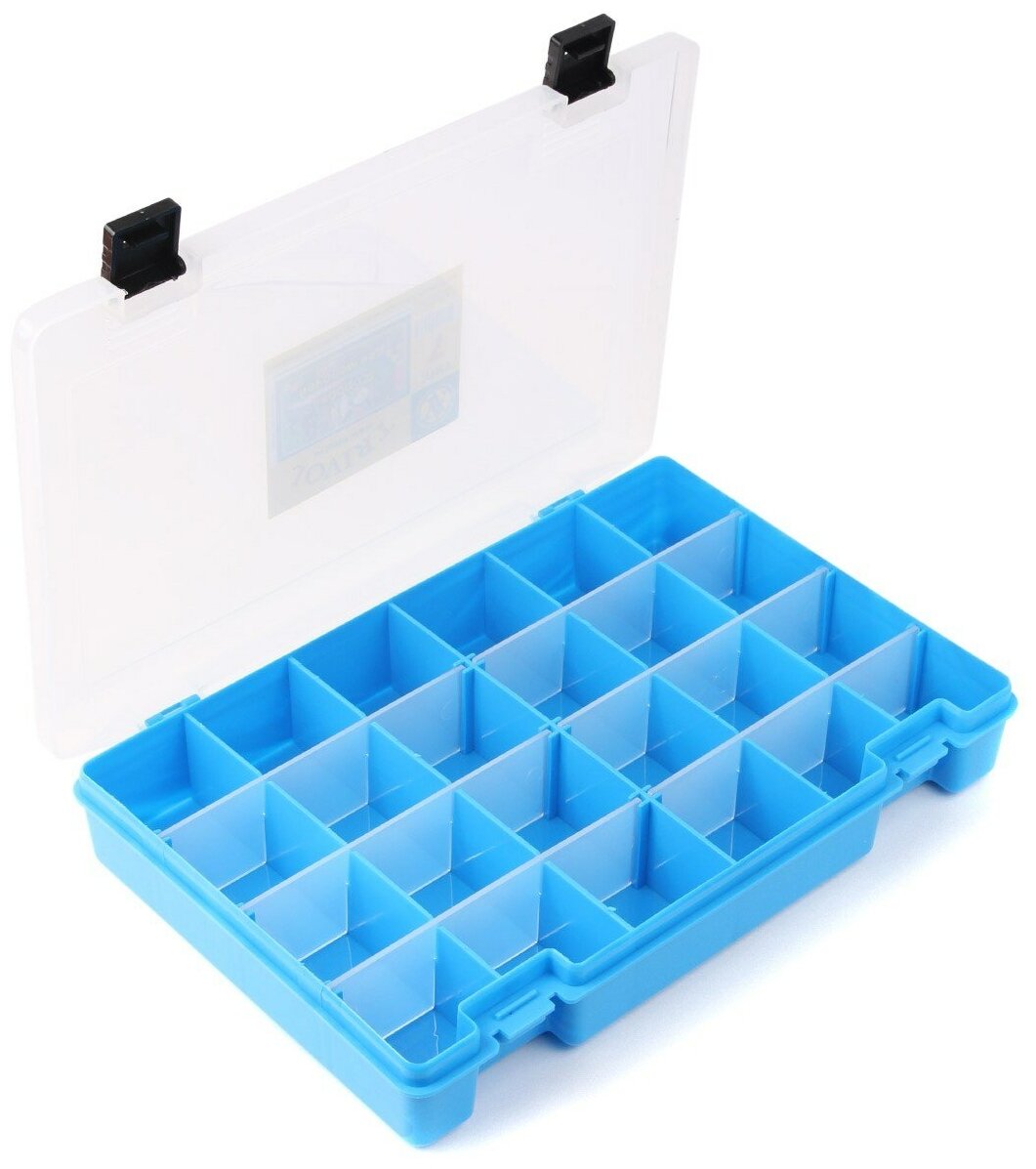 ТИП-7 Коробка 6 съёмных перегородок 24 ячейки 274*188*45 мм (голубой)