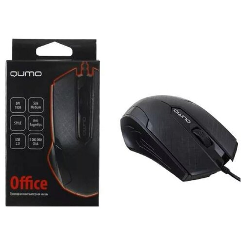 Мышь проводная M14 черная Qumo Office проводная офисная мышь qumo office m14 черная