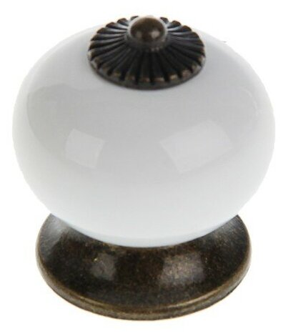 Ручка кнопка DOME Ceramics 003, керамическая, белая - фотография № 1