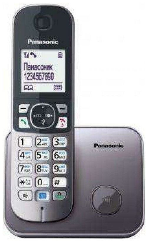 РТелефон Dect Panasonic KX-TG6811RUM серый металлик АОН