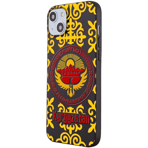 Силиконовый чехол Mcover для Apple iPhone 14 Plus с рисунком Kyrgyzstan силиконовый чехол mcover для apple iphone 14 plus с рисунком золотые пятна