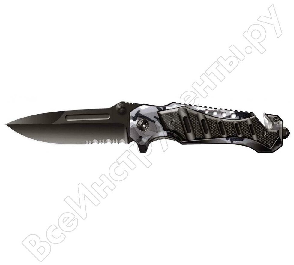 Stinger Нож складной , 90 мм черный, рукоять: сталь/алюминий камуфляж+черный, SA-582DW