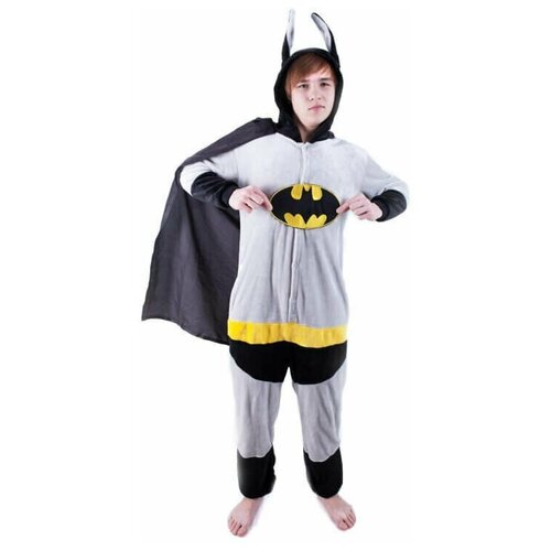 фото Костюм-пижама кигуруми (kigurumi) для взрослых бэтмен (batman) (размер s, рост 145-155) kigyrymi (кигуруми)