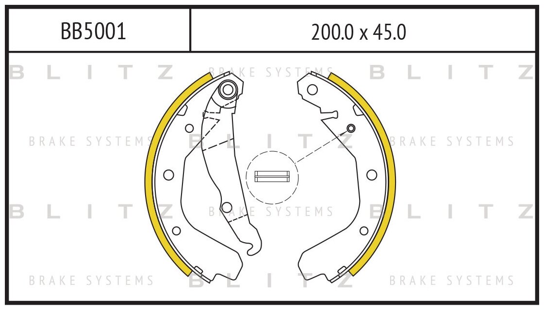 Колодки тормозные барабанные перед Blitz BB5001