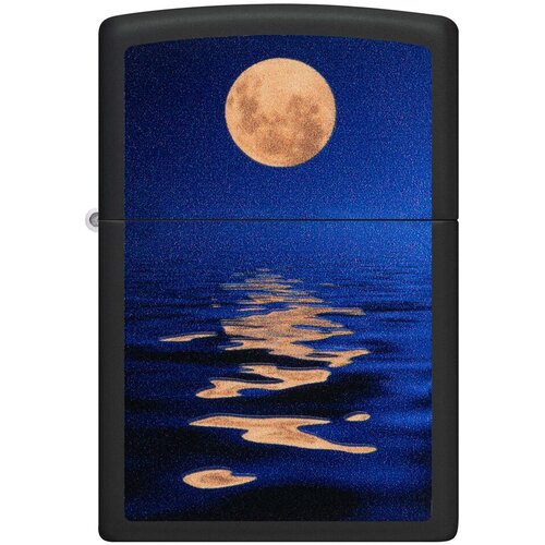 Светящаяся оригинальная бензиновая зажигалка ZIPPO Classic 49810 Moon Sunset с покрытием Black Light - Лунный закат