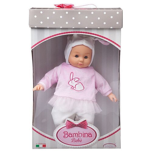 Пупс-кукла Bambina Bebe, тм Dimian, в кофточке с кроликом, глаза закрываются кукла bambolina boutique мягконабивная 36 см bd1620