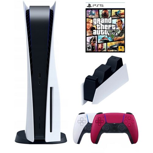 Игровая приставка Sony PlayStation 5 3-ревизия2-й геймпадкрасныйзарядноеGrand Theft Auto V 825 ГБ 8250000₽
