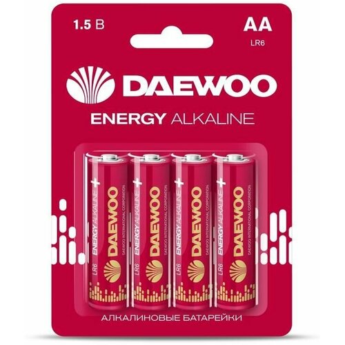 Daewoo Алкалиновая батарейка LR 6 ENERGY Alkaline BL-4 5029781 батарейка aa lr6 1 5v alkaline bl 4шт daewoo high energy 5030329