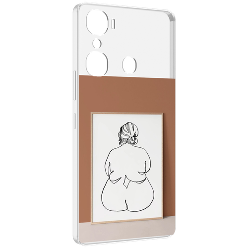 Чехол MyPads Body Positive Female Figure Line Art женский для Infinix Hot 12 Pro задняя-панель-накладка-бампер in stock 1 6 scale female soldier elegant long cloak hooded cape fit 12 ph ht female action figure body doll model