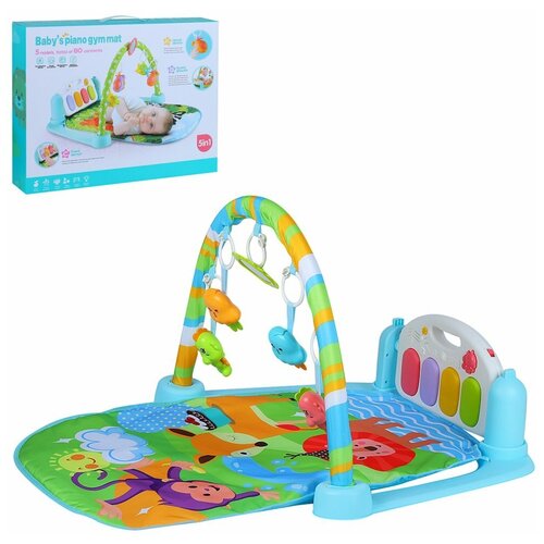 Детский мягкий развивающий коврик с музыкальной панелью, с пультом, дуга, овальной формы, JB0333903