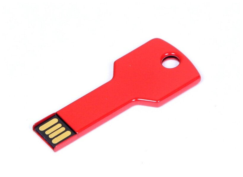 Металлическая флешка Ключ для нанесения логотипа (32 Гб / GB USB 2.0 Красный/Red KEY Flash drive модель 305 S)