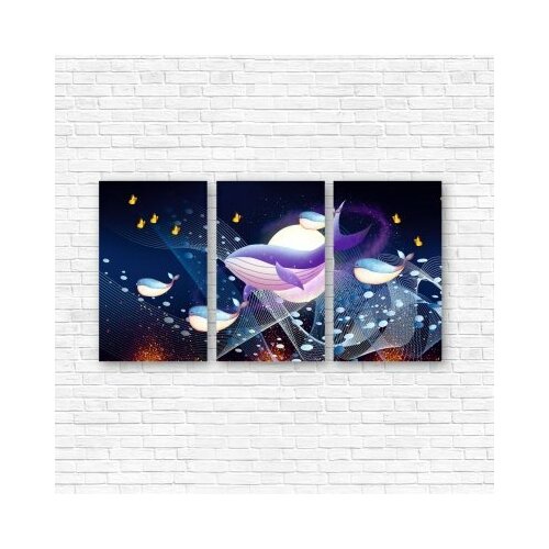 Модульная картина Небесные киты