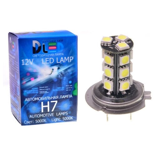 фото Светодиодная автомобильная лампа h7 - 18 smd 5050 black (1 лампа в упаковке) dled