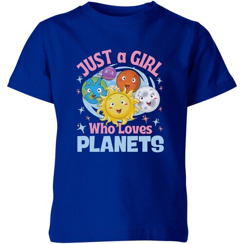 Футболка Us Basic, размер 8, синий сумка солнечная система девочка которая любит планеты красный