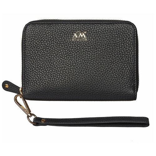 Кошелек A&M в фирменной подарочной коробке, 100% натуральная кожа, 10270-black