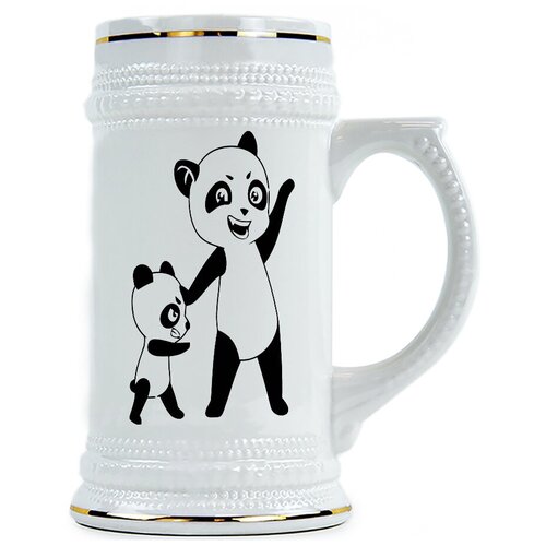 фото Пивная кружка две панды drabs