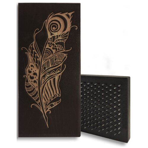 фото Доска садху белая перо - 3, размер 31x14, шаг гвоздей 10 мм чакра