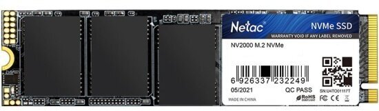 SSD диск Netac M.2 (2280) NV2000 1000Gb PCIe NVMe 3.0 x4 3D NAND NT01NV2000-1T0-E4X