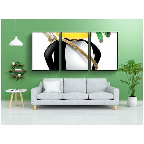 фото Набор модулных постеров для интерьера "пингвин, антропоморфизированный, животные" 60x90 см. в тубусе, без рамки lotsprints