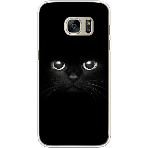 Силиконовый чехол на Samsung Galaxy S7 / Самсунг Галакси С 7 Взгляд черной кошки