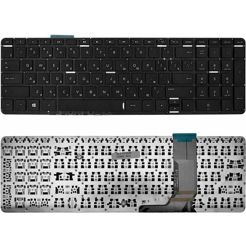 Клавиатура для ноутбука HP 15-j000 17-j000 Series Плоский Enter Черная без рамки PN NSK-CN4BV 1564₽