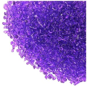 Фото Стеклянные камушки прозрачные фиолетовые, 100г