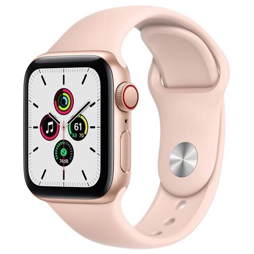Часы Apple Watch SE GPS+Cellular 40mm Gold Aluminum Case with Pink Sand Sport Band (MYEA2)
