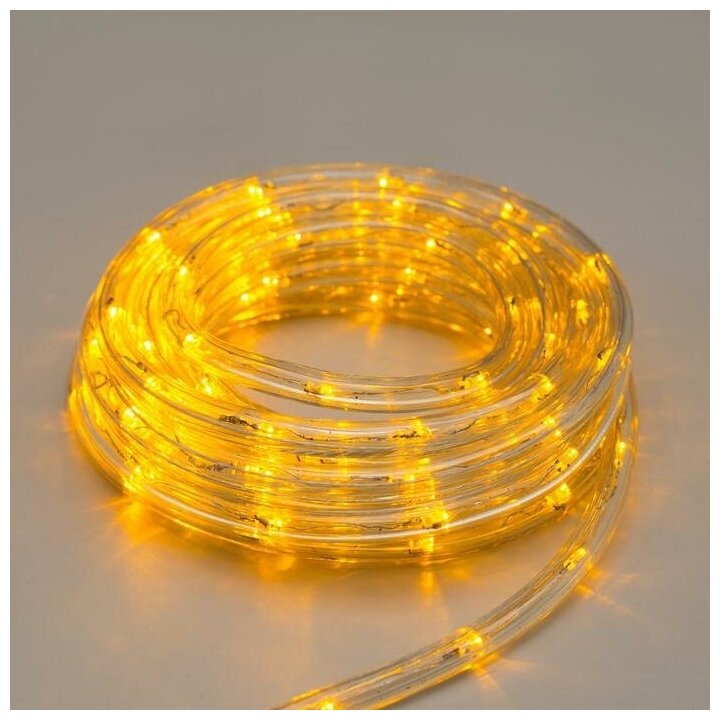 Luazon Lighting LED шнур 10 мм, круглый, 5 м, чейзинг, 2W-LED/м-24-220V, с контр. 8р, желтый - фотография № 3