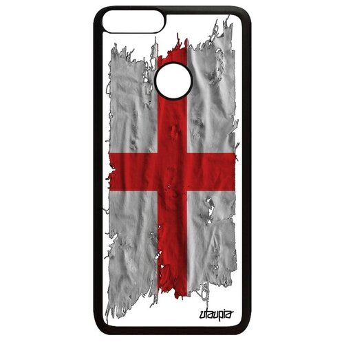 фото Защитный чехол на смартфон // huawei p smart 2018 // "флаг англии на ткани" страна патриот, utaupia, белый