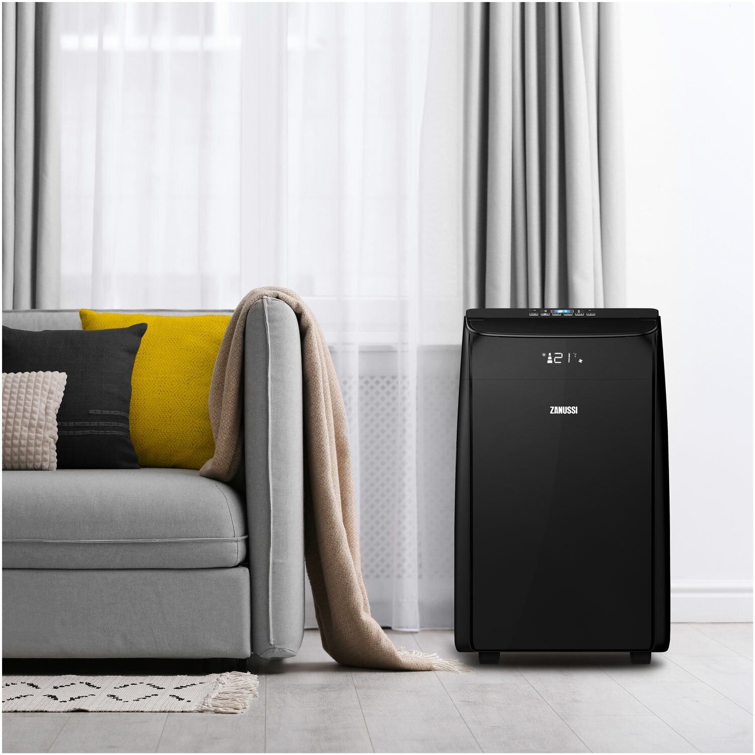 Мобильный кондиционер ZANUSSI MASSIMO SOLAR BLACK Wi-Fi ZACM-09 NYK/N1 Black - фотография № 13