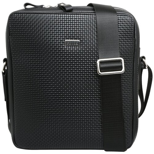 Сумка на плечо из натуральной кожи Petek 1855 3861.020.01 черный/под плетение