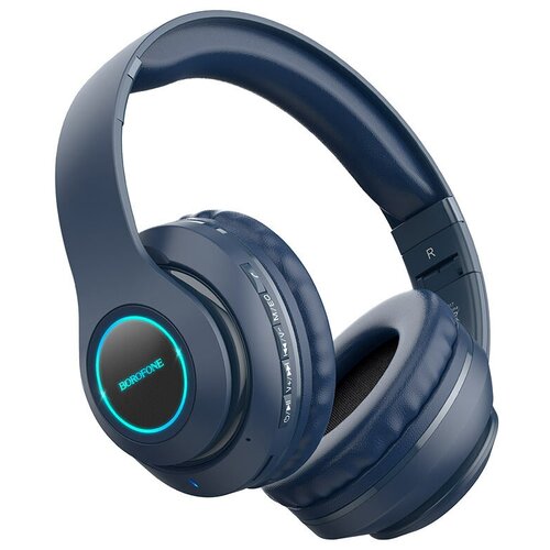 Гарнитура Bluetooth полноразмерная BOROFONE BO17 AUX/MP3 400mah (Dark Blue) гарнитура проводная полноразмерная gm