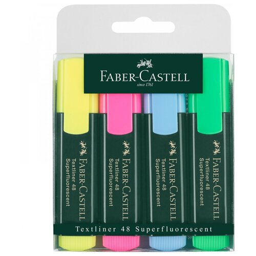 Набор текстовыделителей Faber-castell 48 4цв, 1-5мм, пластик. уп, европодвес набор текстовыделителей faber castell grip 1543 4цв 1 5мм пластик уп европодвес 154304