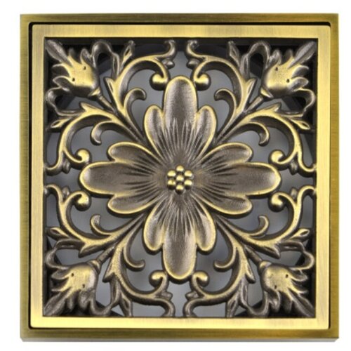Решетка для душа сливная Bronze De Luxe Цветок бронза 21975