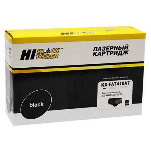 Картридж Hi-Black KX-FAT410A7 для Panasonic KX-MB1500/1520, 2,5K, черный, 2500 страниц картридж kx fat410a для panasonic kx mb1500 1520 2 5k aquamarine совместимый